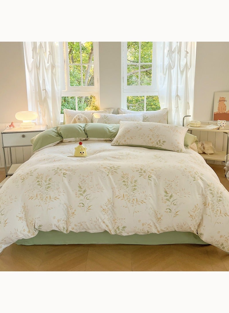 MIXDE Four-piece bedding microfiber soft quilt set, including 1 quilt cover, 1 bed sheet and 2 pillowcases (quilt cover: 200*230cm, bed sheet: 230*250cm, pillowcase: 48*74cm) - Image 3